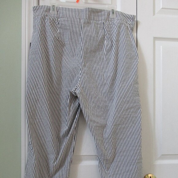 NWT ladies size 18W Blue Striped JNY Jones New York Pull On Elastic Waist Pants - Picture 4 of 4